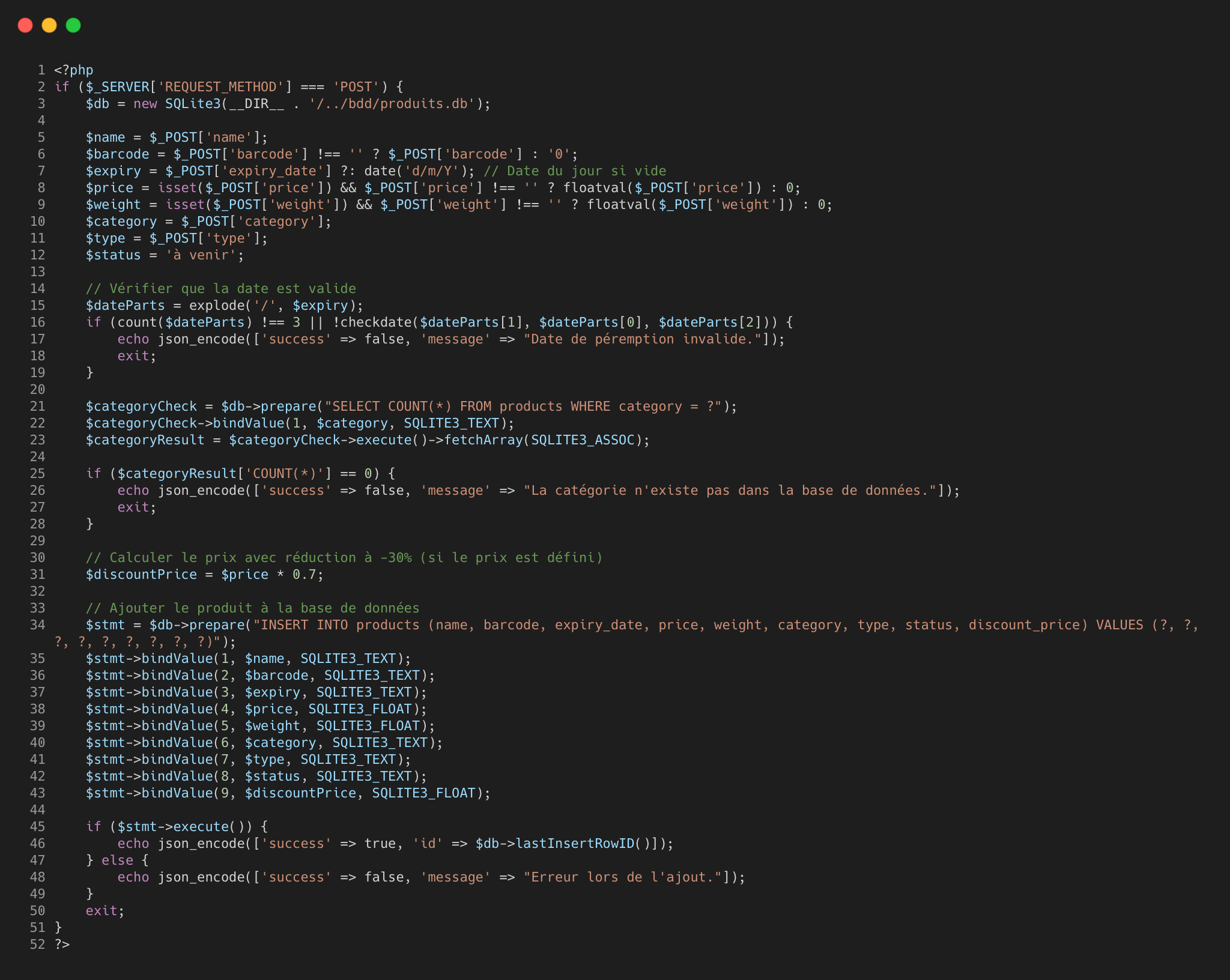 Capture de code de add_product.php